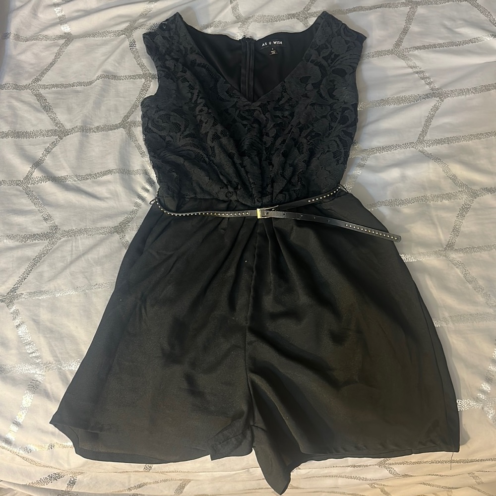 Black romper with belt size small